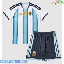 Camisa de time de futebol Argentina Replicas 1º Equipamento Infantil Mundo 2026 Manga Curta (+ Calças curtas)